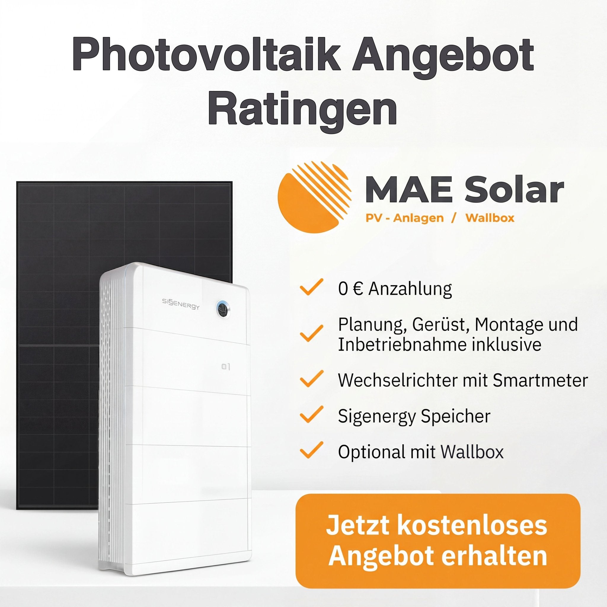 Photovoltaik Ratingen – Komplettanlage mit Speicher, Montage & Anmeldung vom Profi - MAE Solar - PV - Anlagen Düsseldorf